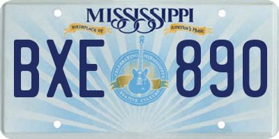 MS license plate BXE890