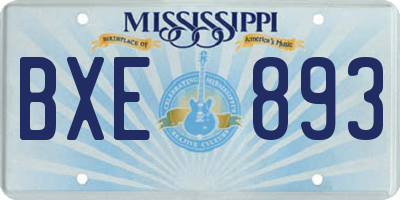 MS license plate BXE893