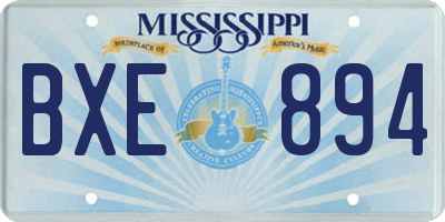 MS license plate BXE894