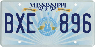 MS license plate BXE896