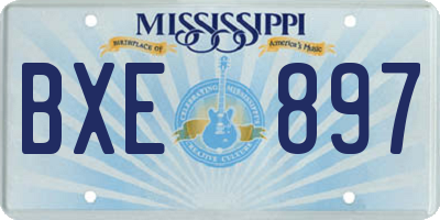 MS license plate BXE897