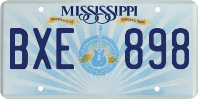 MS license plate BXE898