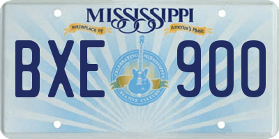 MS license plate BXE900