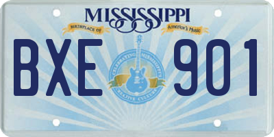 MS license plate BXE901