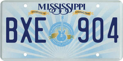 MS license plate BXE904