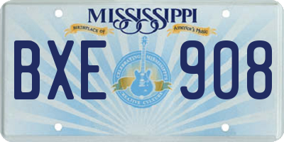 MS license plate BXE908