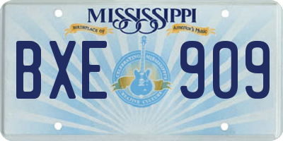 MS license plate BXE909