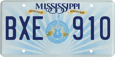 MS license plate BXE910