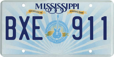 MS license plate BXE911