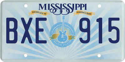 MS license plate BXE915