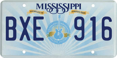 MS license plate BXE916