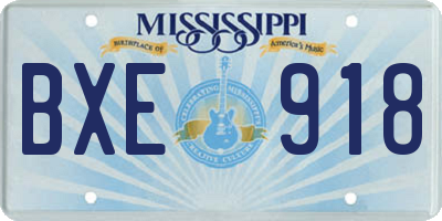 MS license plate BXE918