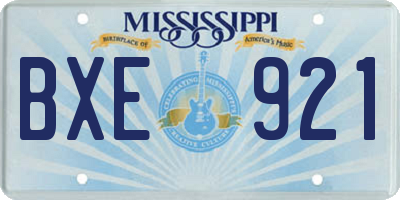MS license plate BXE921