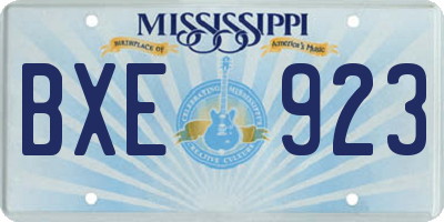 MS license plate BXE923