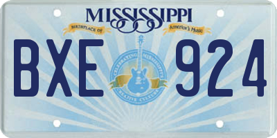 MS license plate BXE924