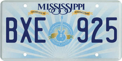 MS license plate BXE925