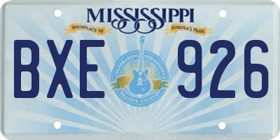 MS license plate BXE926