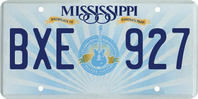 MS license plate BXE927