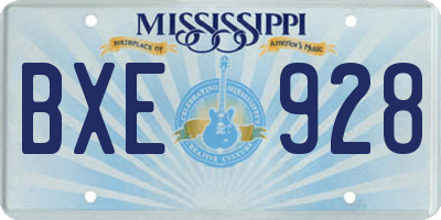 MS license plate BXE928
