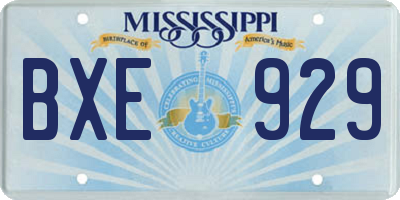 MS license plate BXE929