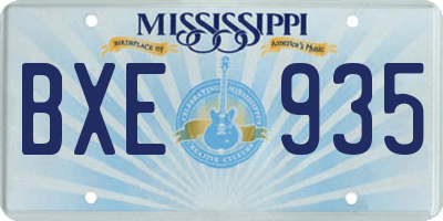 MS license plate BXE935
