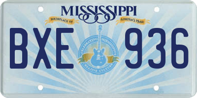 MS license plate BXE936