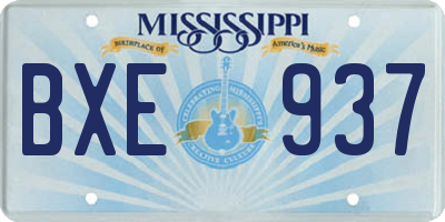 MS license plate BXE937