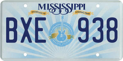 MS license plate BXE938