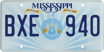 MS license plate BXE940