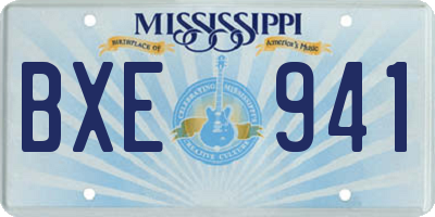 MS license plate BXE941