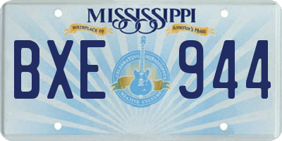 MS license plate BXE944