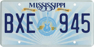 MS license plate BXE945