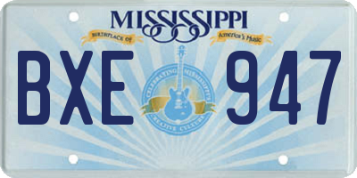 MS license plate BXE947