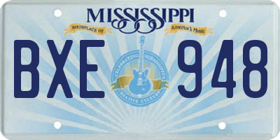MS license plate BXE948