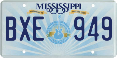 MS license plate BXE949