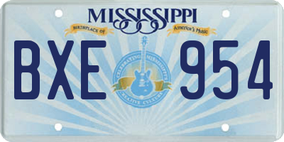 MS license plate BXE954