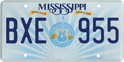 MS license plate BXE955