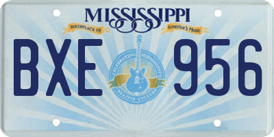 MS license plate BXE956