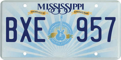 MS license plate BXE957