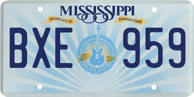 MS license plate BXE959