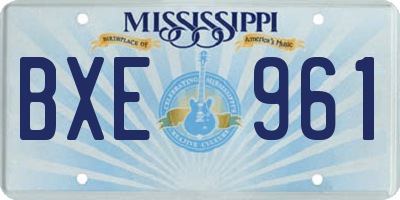 MS license plate BXE961