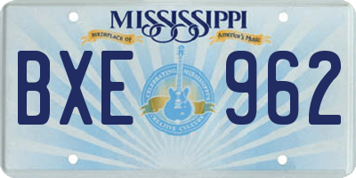 MS license plate BXE962