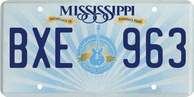 MS license plate BXE963