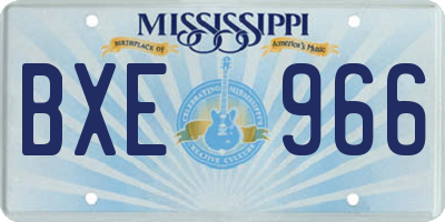 MS license plate BXE966