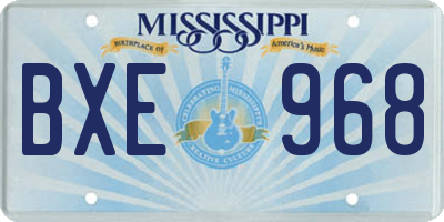 MS license plate BXE968