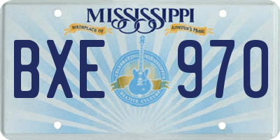 MS license plate BXE970
