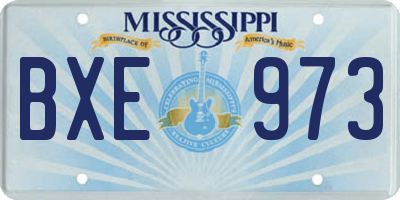 MS license plate BXE973