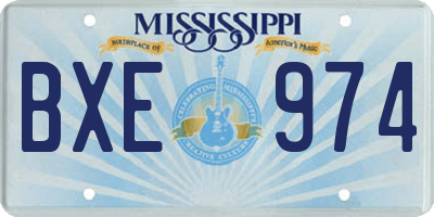 MS license plate BXE974