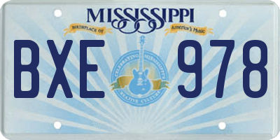 MS license plate BXE978