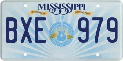 MS license plate BXE979